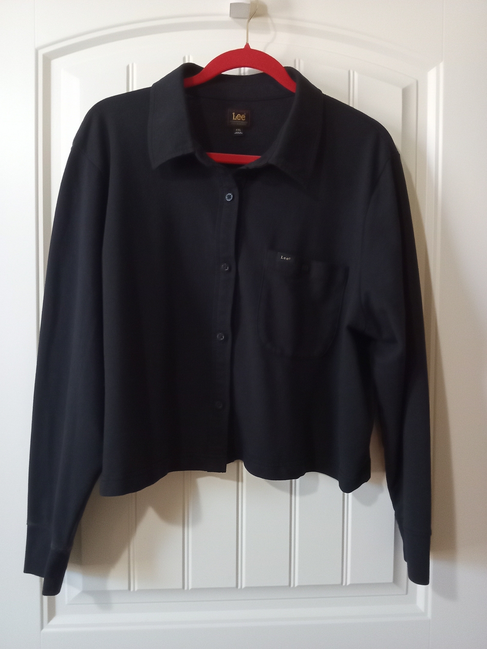 Lee Women's Black Button-Front Long Sleeve Short Jacket Sz XXL